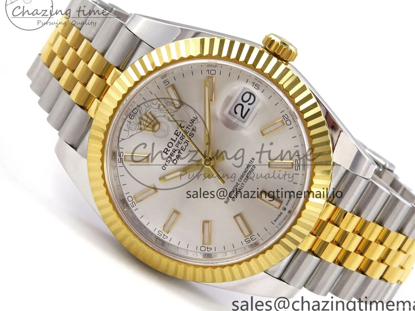 0106 DateJust 41 SS YG ARF 1:1 Best Edition 904L Steel Silver Stick Dial on Jubilee Bracelet SH3235 (Gain Weight) SoftTouch 1227
